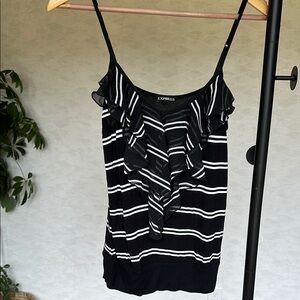 Express Black and White Striped Women's Top